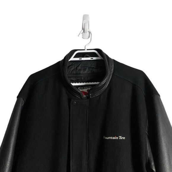 Canada Sportswear Men's Fountain Tire Black Varsity Full Zip Jacket - Picture 2 of 11
